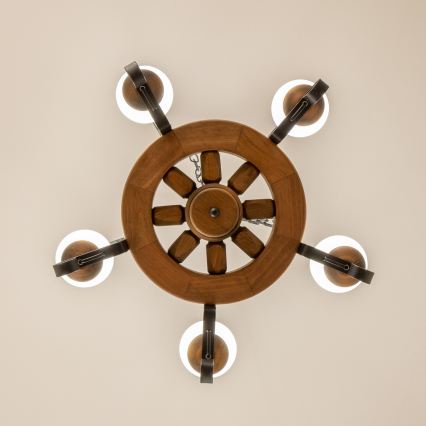 Brilagi - Lustre sur chaîne ROATA 5xE14/40W/230V Ø 50 cm hêtre