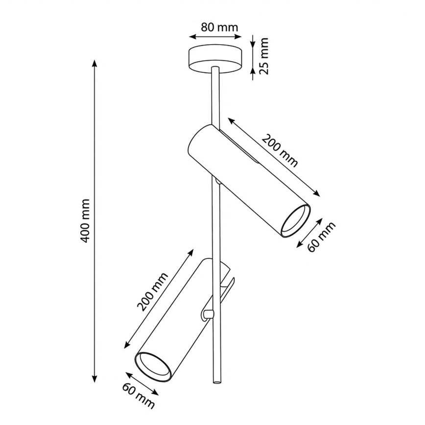 Brilagi - Lustre sur tige BRANCH 2xGU10/30W/230V blanc