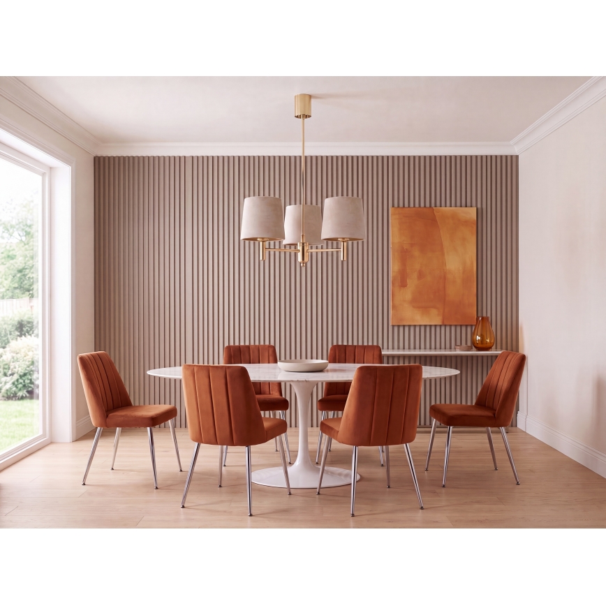 Brilagi - Lustre sur tige MONTE 3xE27/15W/230V beige/doré