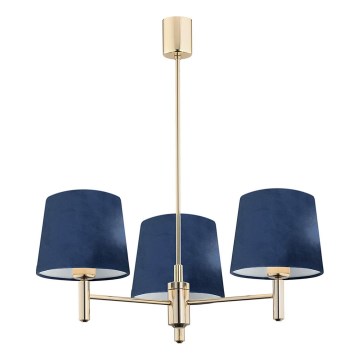 Brilagi - Lustre sur tige MONTE 3xE27/15W/230V bleu/doré
