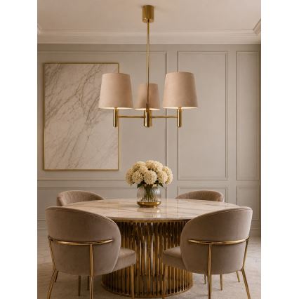 Brilagi - Lustre sur tige MONTE 3xE27/60W/230V beige/doré