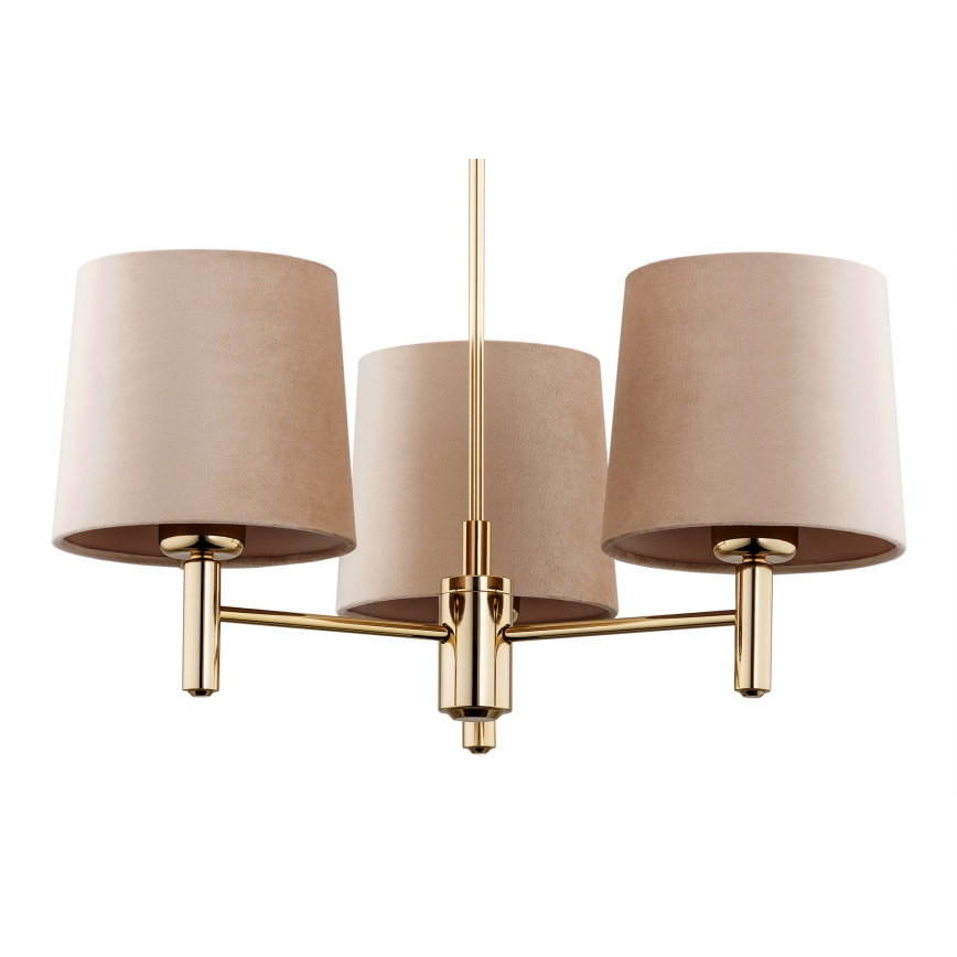 Brilagi - Lustre sur tige MONTE 3xE27/60W/230V beige/doré