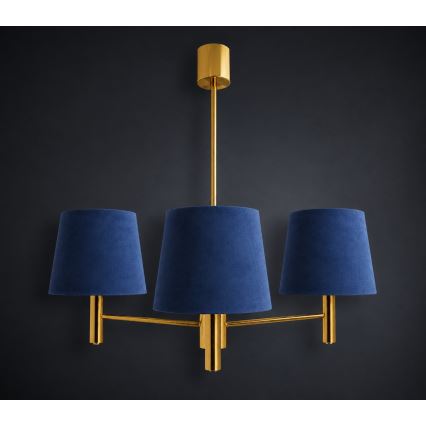 Brilagi - Lustre sur tige MONTE 3xE27/60W/230V bleu/doré