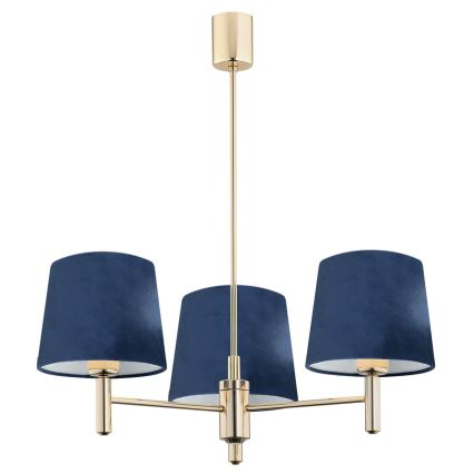 Brilagi - Lustre sur tige MONTE 3xE27/60W/230V bleu/doré