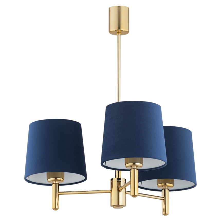 Brilagi - Lustre sur tige MONTE 3xE27/60W/230V bleu/doré
