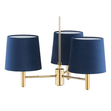 Brilagi - Lustre sur tige MONTE 3xE27/60W/230V bleu/doré