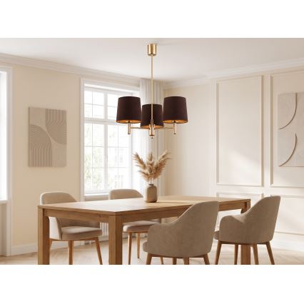 Brilagi - Lustre sur tige MONTE 3xE27/60W/230V brun/doré