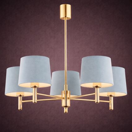 Brilagi - Lustre sur tige MONTE 5xE27/15W/230V bleu/doré