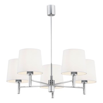 Brilagi - Lustre sur tige MONTE 5xE27/15W/230V crème/chrome brillant