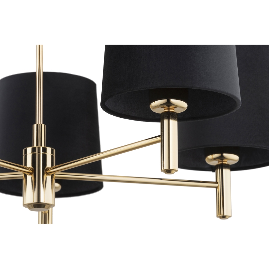 Brilagi - Lustre sur tige MONTE 5xE27/15W/230V noir/doré