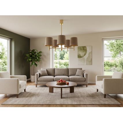 Brilagi - Lustre sur tige MONTE 5xE27/60W/230V beige/doré