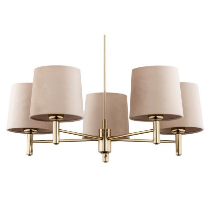 Brilagi - Lustre sur tige MONTE 5xE27/60W/230V beige/doré