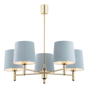 Brilagi - Lustre sur tige MONTE 5xE27/60W/230V bleu/doré