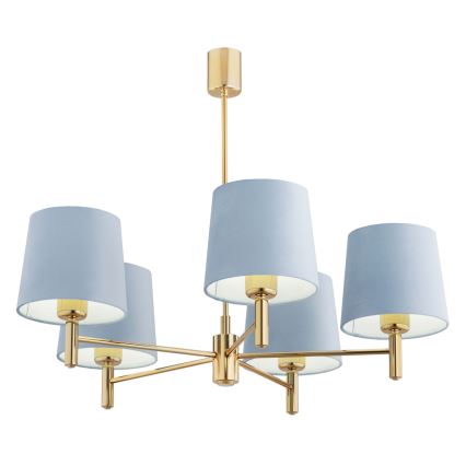 Brilagi - Lustre sur tige MONTE 5xE27/60W/230V bleu/doré