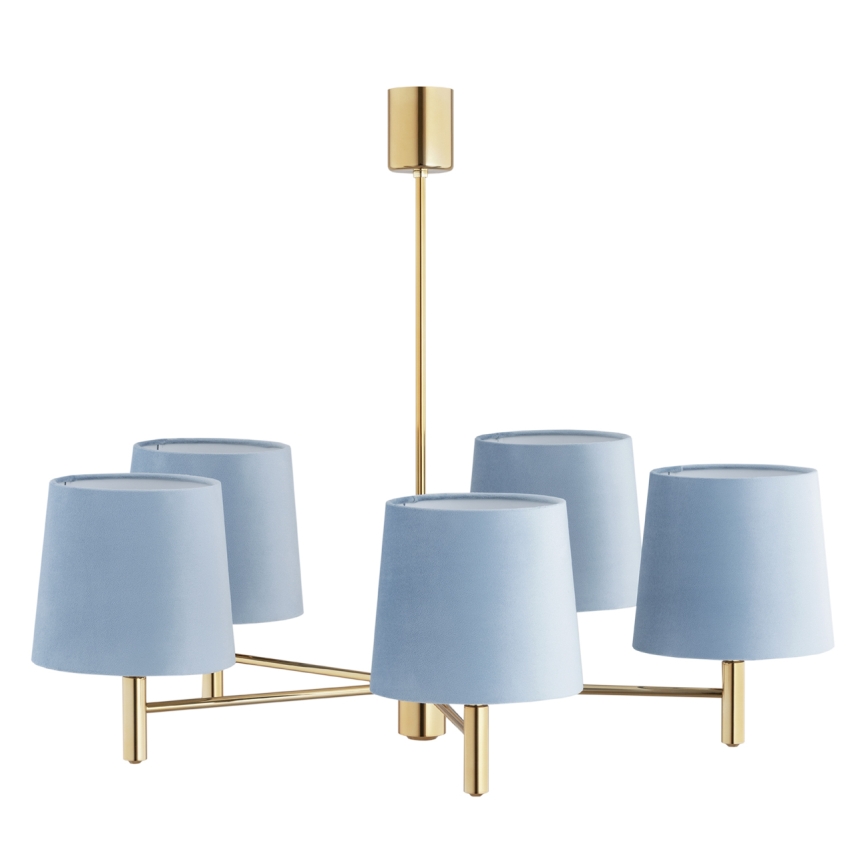 Brilagi - Lustre sur tige MONTE 5xE27/60W/230V bleu/doré