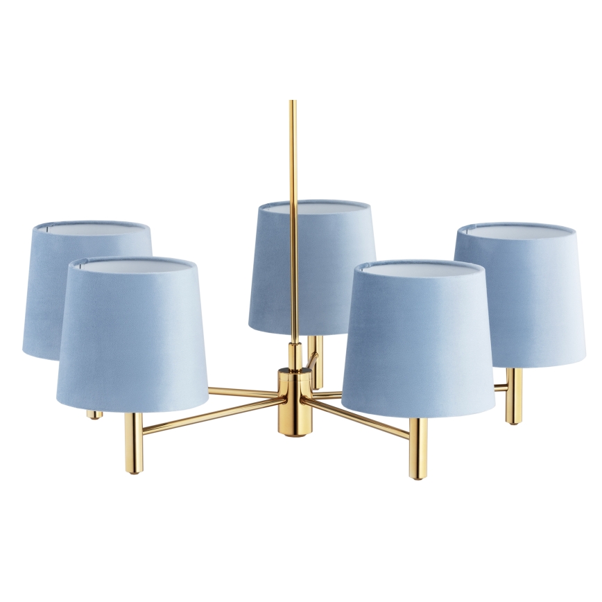 Brilagi - Lustre sur tige MONTE 5xE27/60W/230V bleu/doré