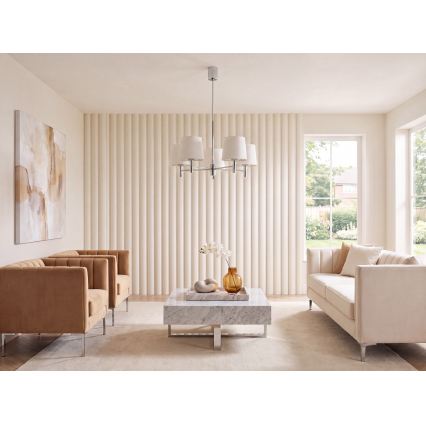 Brilagi - Lustre sur tige MONTE 5xE27/60W/230V crème/chrome brillant