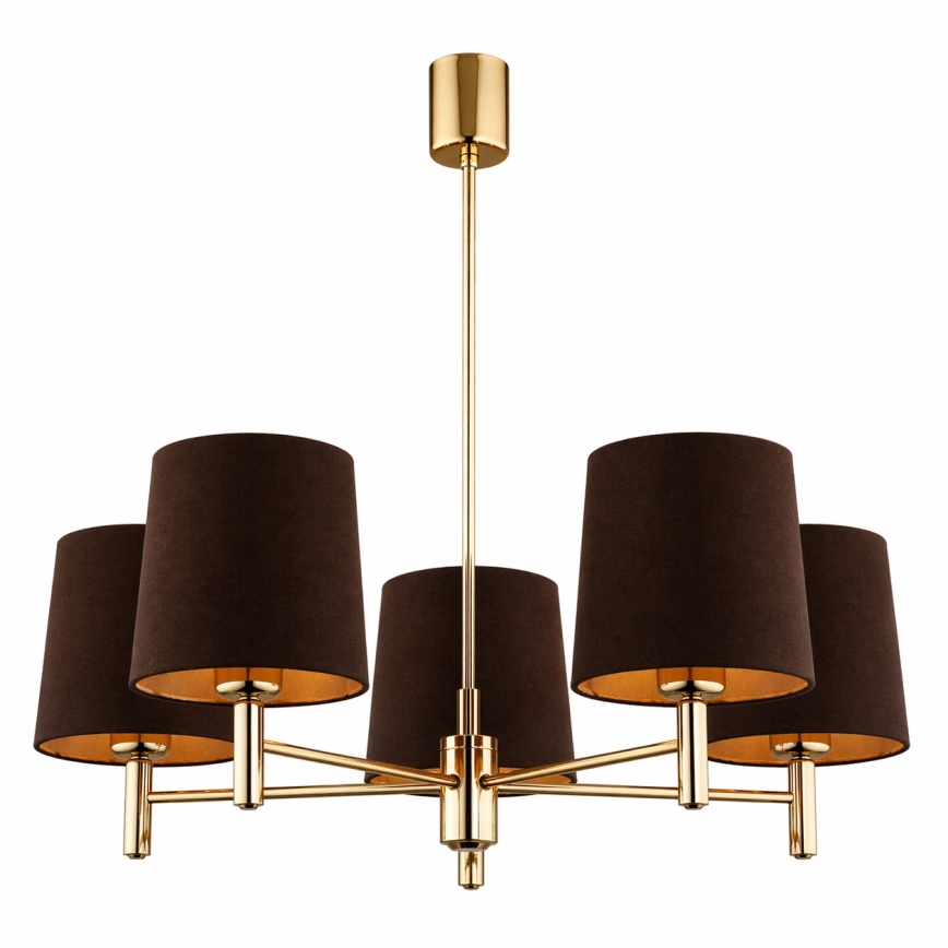 Brilagi - Lustre sur tige MONTE 5xE27/60W/230V marron/doré