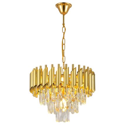 Brilagi - Lustre suspendu à chaîne ECLIPSE 5xE14/10W/230V Ø 38 cm doré