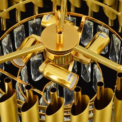 Brilagi - Lustre suspendu à chaîne ECLIPSE 5xE14/10W/230V Ø 38 cm doré