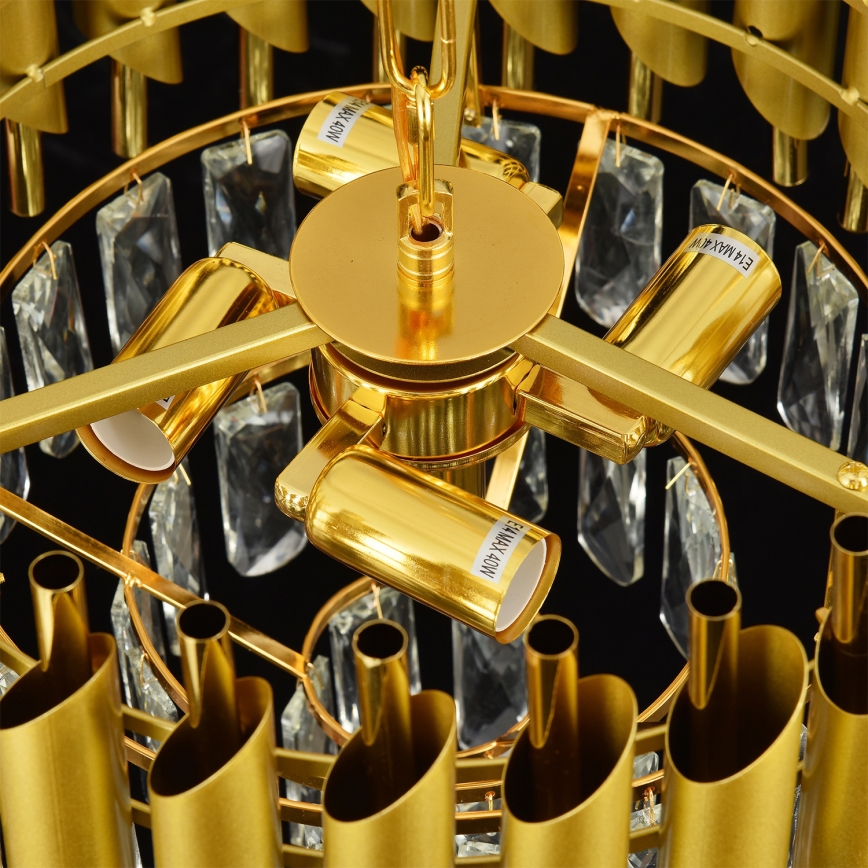 Brilagi - Lustre suspendu à chaîne ECLIPSE 5xE14/10W/230V Ø 38 cm doré