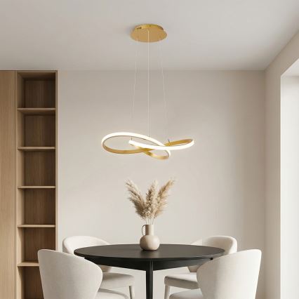 Brilagi - Suspension LED dimmable sur câble INFINITY LED/55W/230V 3000-6000K 50x50 cm dorée + télécommande