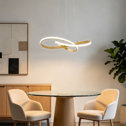 Brilagi - Suspension LED dimmable sur câble INFINITY LED/55W/230V 3000-6000K 50x50 cm dorée + télécommande