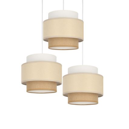 Brilagi - Lustre suspendu sur câble RESNA 3xE27/60W/230V Ø 45 cm crème/beige