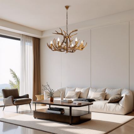 Brilagi - Lustre suspendu sur chaîne DEER 6×E14/10W/230V Ø 80 cm