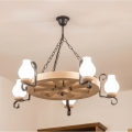 Brilagi - Lustre suspendu sur chaîne ROATA 5xE14/40W/230V chêne