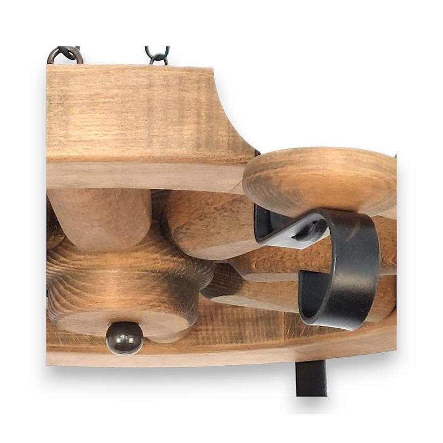 Brilagi - Lustre suspendu sur chaîne ROATA 8xE14/40W/230V Ø 70 cm en hêtre