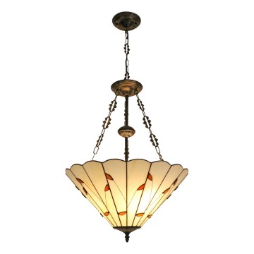 Brilagi - Lustre Tiffany en vitrail sur chaîne FOLIA 3xE27/60W/230V Ø 50 cm
