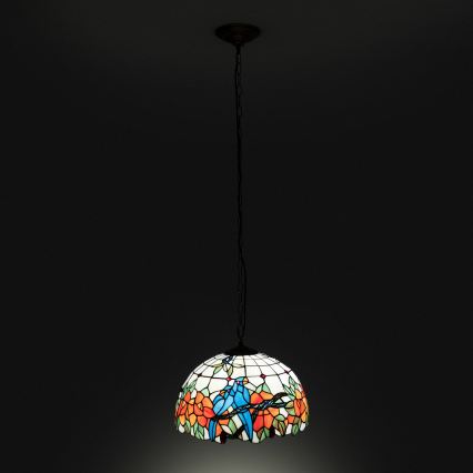 Brilagi - Lustre Tiffany en vitrail sur chaîne JUNGLE 1 x E27 / 60 W / 230 V, diam. 40 cm