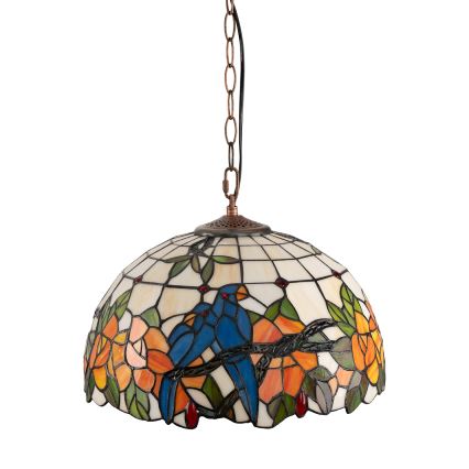 Brilagi - Lustre Tiffany en vitrail sur chaîne JUNGLE 1 x E27 / 60 W / 230 V, diam. 40 cm