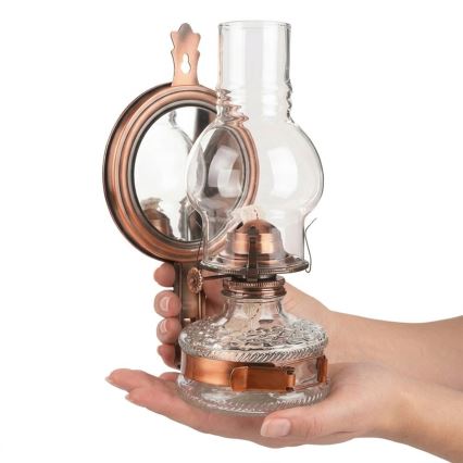 Brilagi - MERLIN petroleumlamp met spiegel, brons/patina