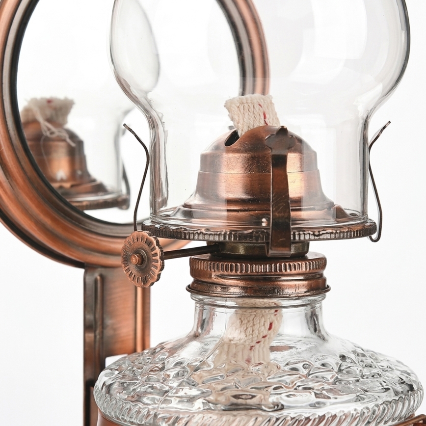Brilagi - MERLIN petroleumlamp met spiegel, brons/patina