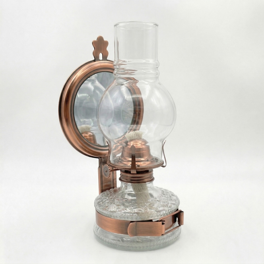 Brilagi - MERLIN petroleumlamp met spiegel, brons/patina