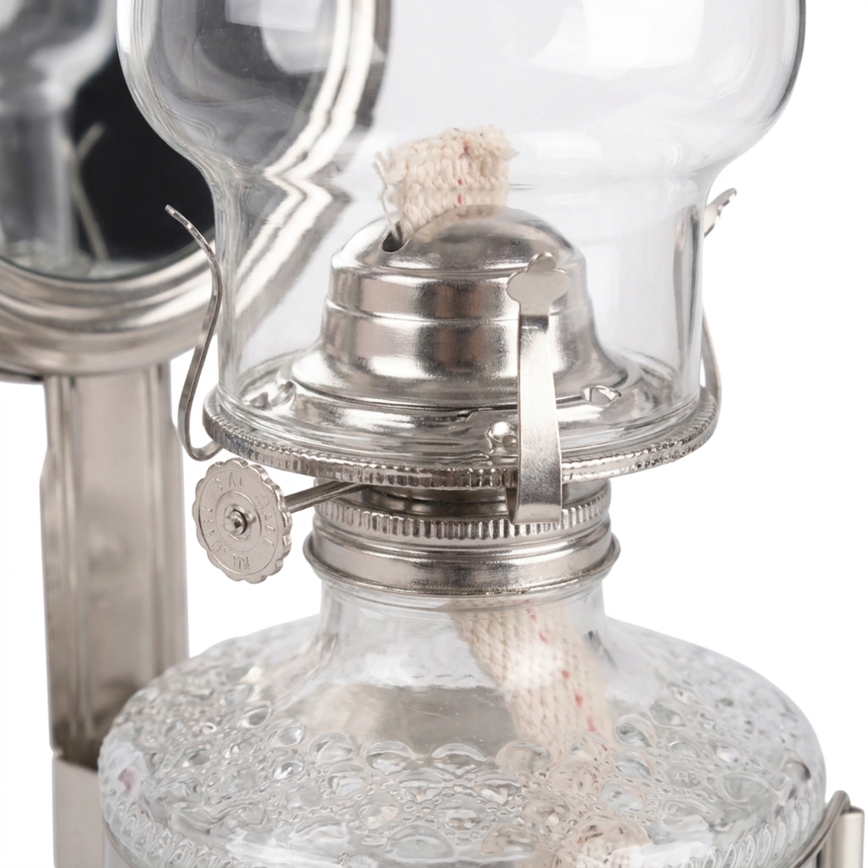 Brilagi - MERLIN petroleumlamp met spiegel, glanzend chroom