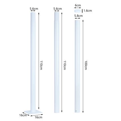 Brilagi - Metalen paal voor buitenverlichting URBAN 3 m pool diameter 58 mat wit