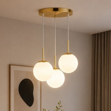 Brilagi - MILO hanglamp met kabel 3xE27/60W/230V goud