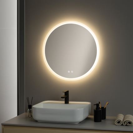 Brilagi - Miroir chauffant LED pour salle de bains CLARA ECO 12W 230V Ø 60 cm IP44 IRC 90, dimmable + CCT
