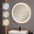 Brilagi - Miroir chauffant de salle de bains LED dimmable avec rétroéclairage ALU PRO LED/18W/230V Ø 60 cm 3000/4000/6500K IP44 chrome mat CRI 90