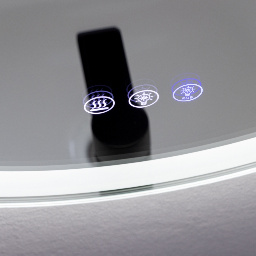 Brilagi - Miroir chauffant LED RGBW pour salle de bains AVA PRO LED/18W/230V Ø 60 cm IP44 IRC 90 dimmable + CCT