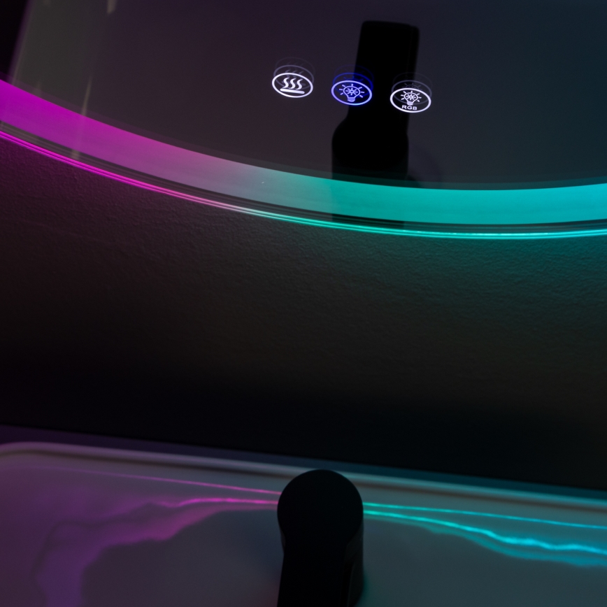 Brilagi - Miroir chauffant LED RGBW pour salle de bains AVA PRO LED/18W/230V Ø 60 cm IP44 IRC 90 dimmable + CCT