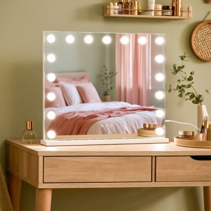 BRILAGI - miroir de maquillage à intensité réglable HOLLYWOOD LED/15W/230V CCT + 2x USB 60x50 cm blanc