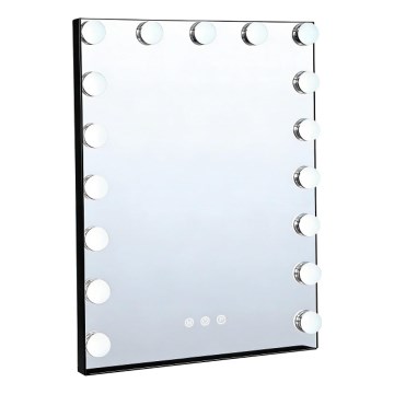 Brilagi - Miroir de maquillage LED à intensité variable HOLLYWOOD LED/15W/230V 3000/4000/6500K 55x70 cm noir