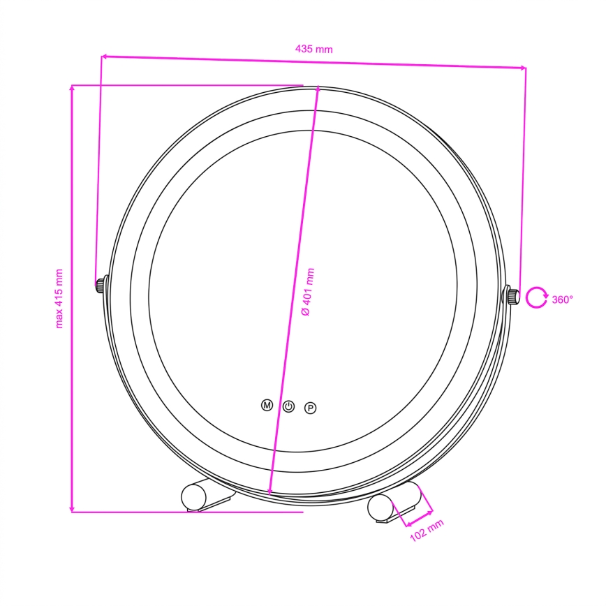 BRILAGI - Miroir de maquillage LED dimmable CALIFORNIA LED/17W/230V 3000/4000/6500K diam. 42 cm blanc