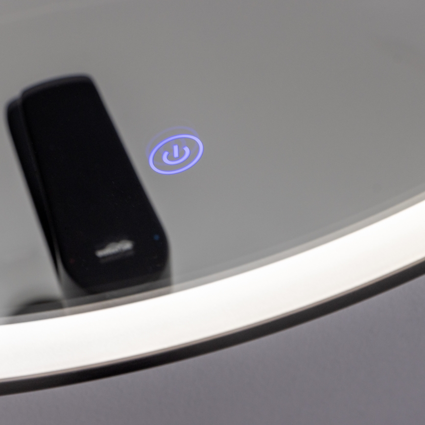 Brilagi - Miroir LED pour salle de bains ASTI LED/19W/230V Ø 60 cm noir IP44 CRI 90 dimmable + CCT
