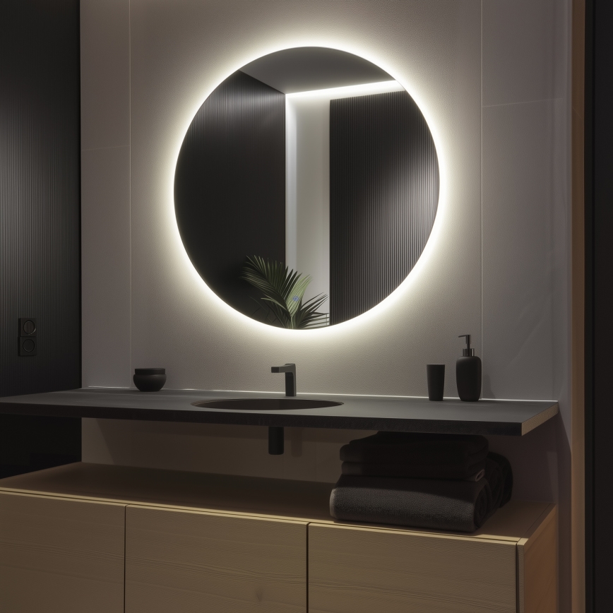 Brilagi - Miroir de salle de bains LED LUNA LED/32W/230V Ø 100 cm IP44 IRC 90 dimmable +CCT