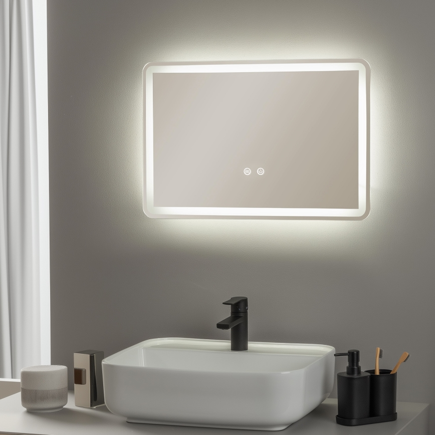 Brilagi - Miroir chauffant LED BELLA pour salle de bains, 12W/230V, 40x60 cm, IP44, IRC 90, dimmable + CCT